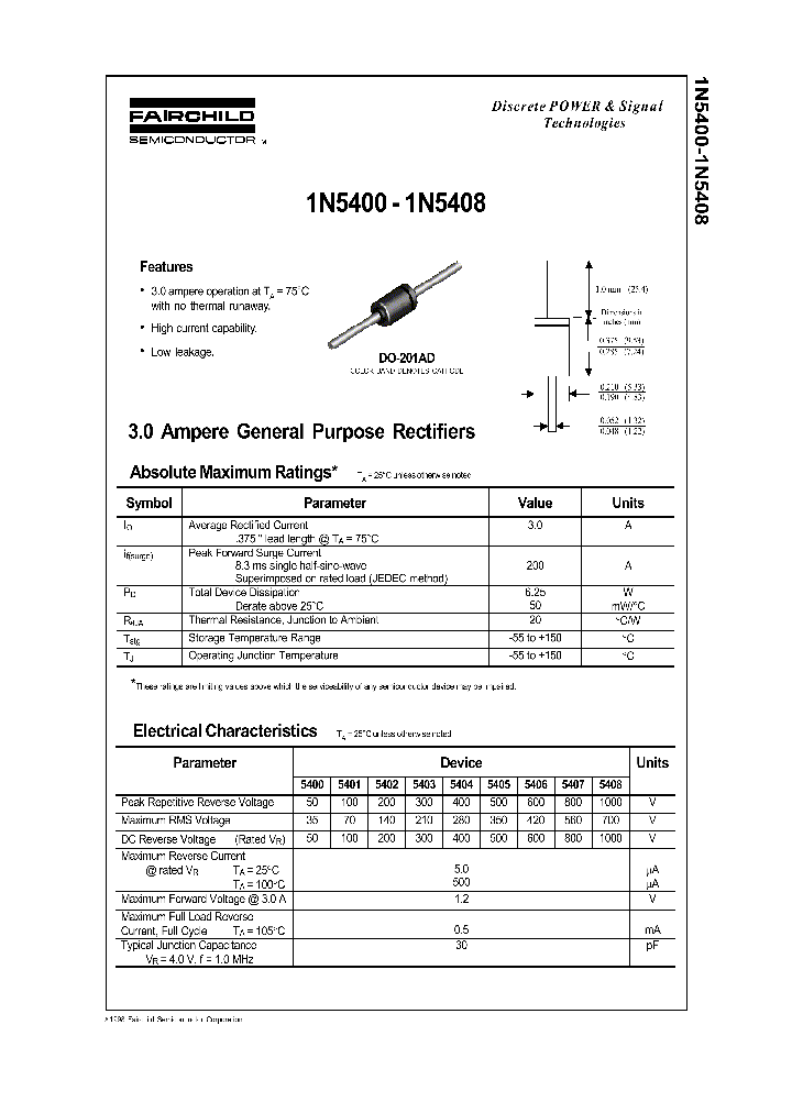 1N5404_159830.PDF Datasheet Download --- IC-ON-LINE