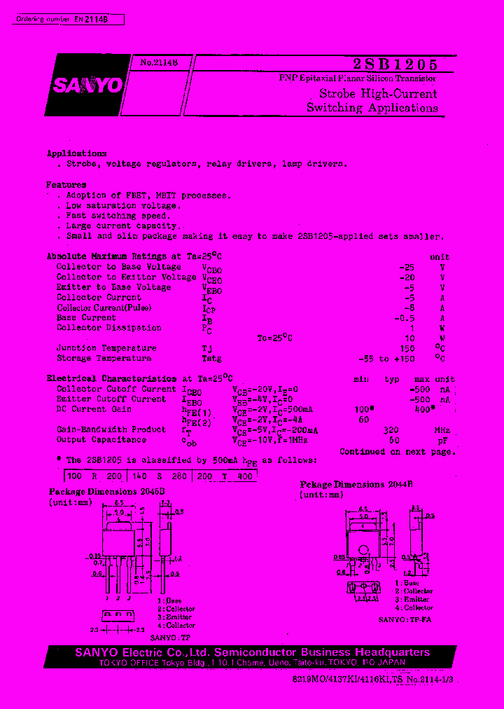 2SB1205_6788.PDF Datasheet Download --- IC-ON-LINE