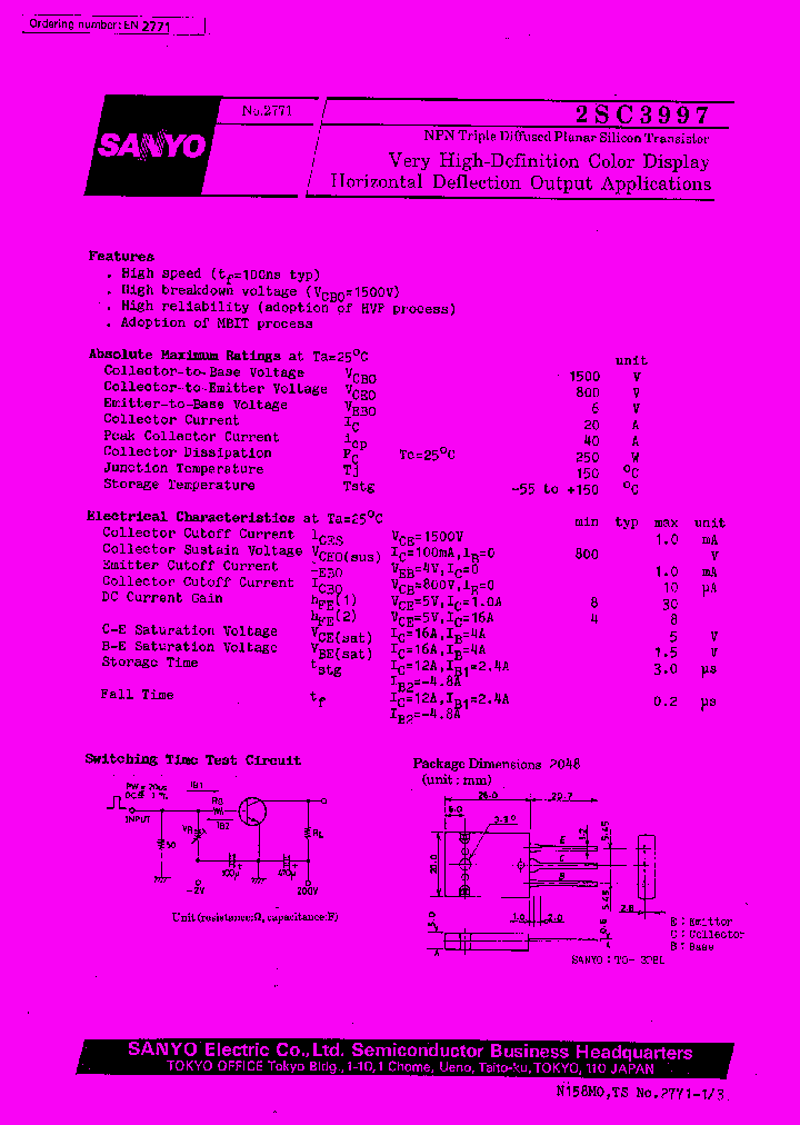 2SC3997_10130.PDF Datasheet Download --- IC-ON-LINE