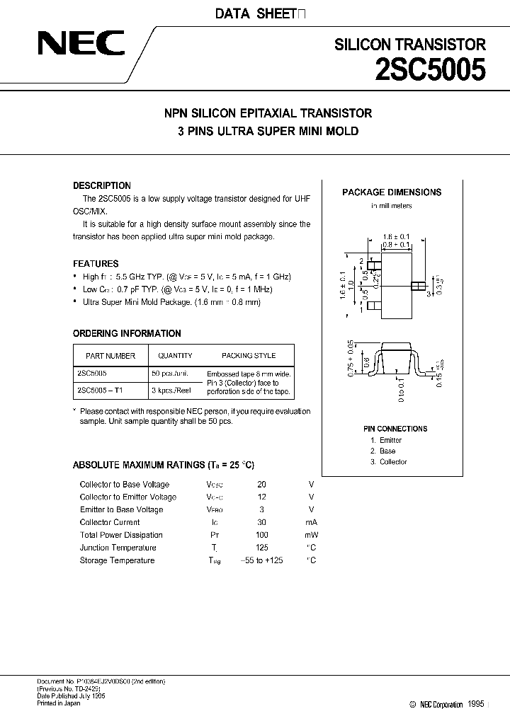 2SC5005_7065.PDF Datasheet Download --- IC-ON-LINE