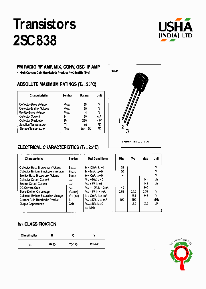2SC838_7176.PDF Datasheet Download --- IC-ON-LINE
