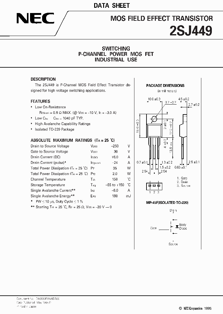 2SJ449_12868.PDF Datasheet Download --- IC-ON-LINE
