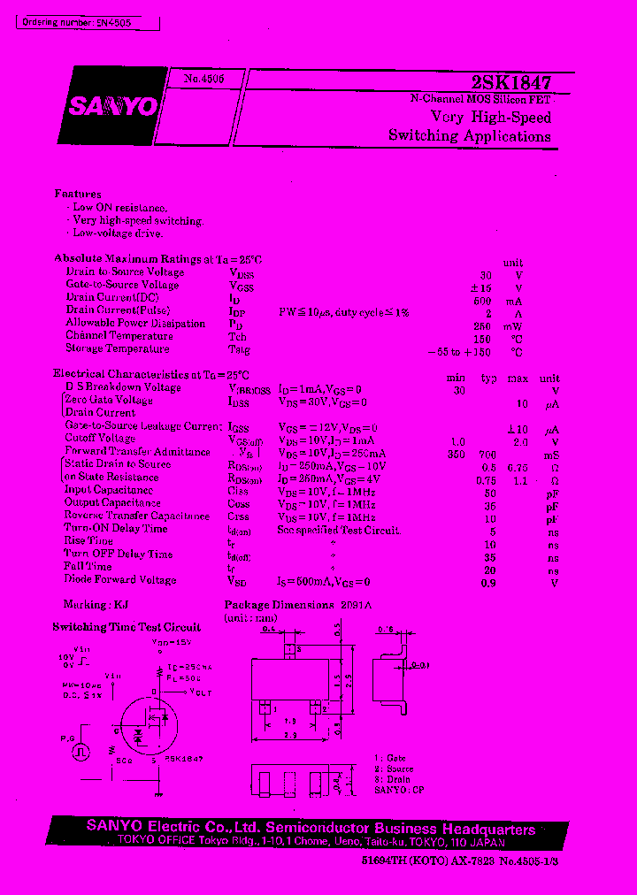 2SK1847_192702.PDF Datasheet