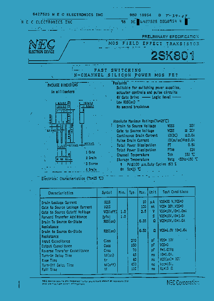 2SK801_12589.PDF Datasheet Download --- IC-ON-LINE