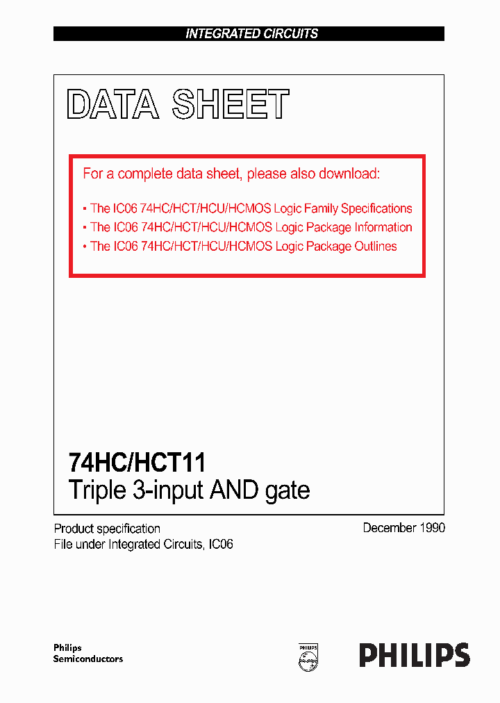 74HC11_166500.PDF Datasheet Download --- IC-ON-LINE