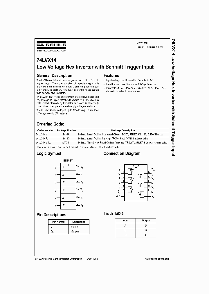 74LVX14MTC_185315.PDF Datasheet