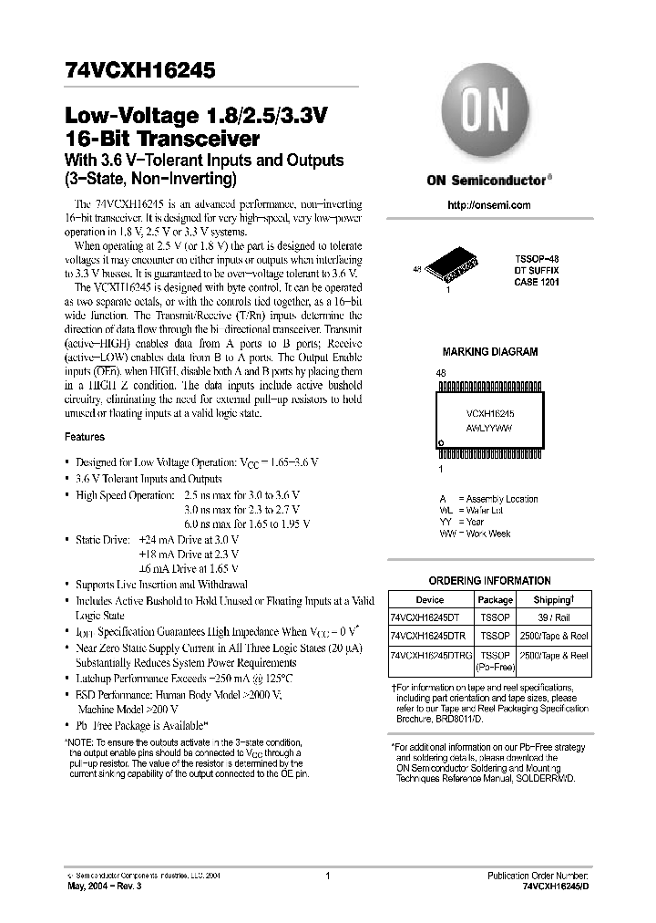 74VCXH16245_56345.PDF Datasheet