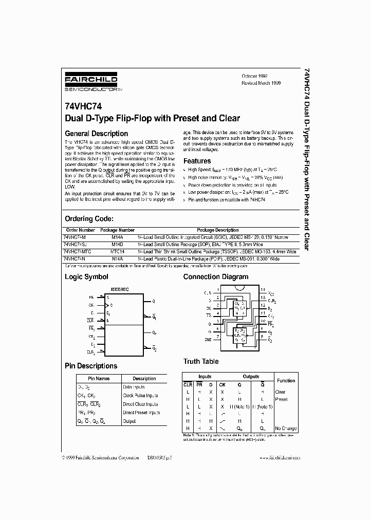 74VHC74MTC_55570.PDF Datasheet Download --- IC-ON-LINE
