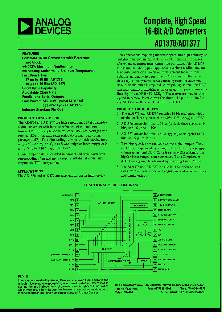 AD1376JD_129343.PDF Datasheet Download --- IC-ON-LINE