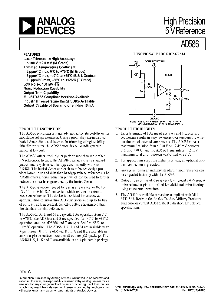 AD586_20670.PDF Datasheet Download --- IC-ON-LINE