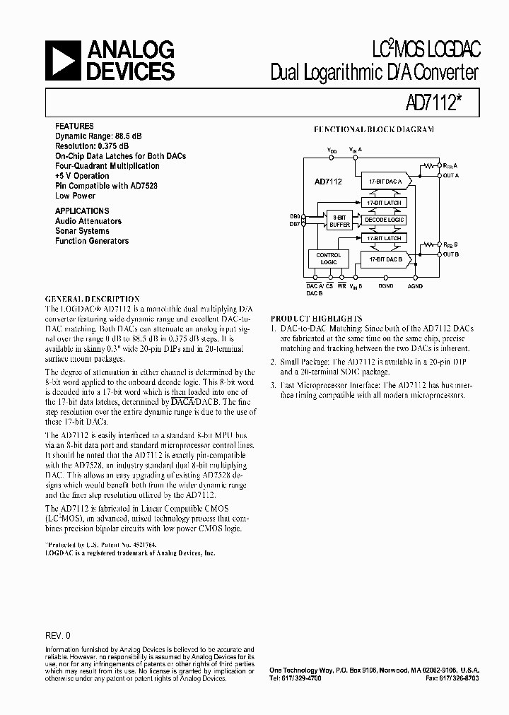AD7112_20780.PDF Datasheet Download