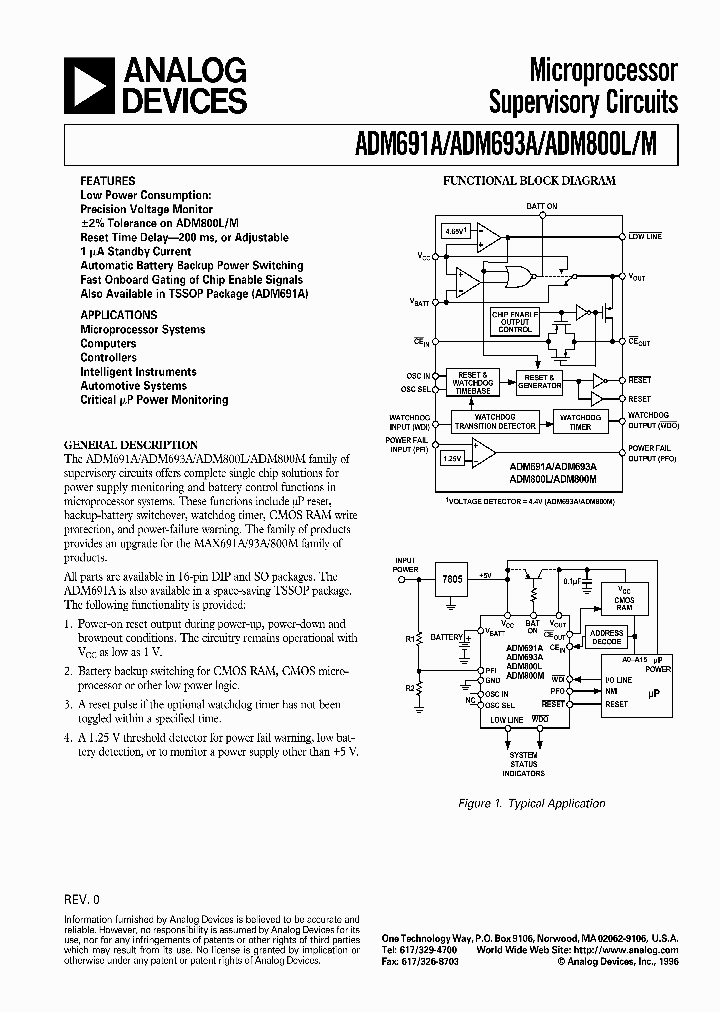 ADM691A_9875.PDF Datasheet Download --- IC-ON-LINE