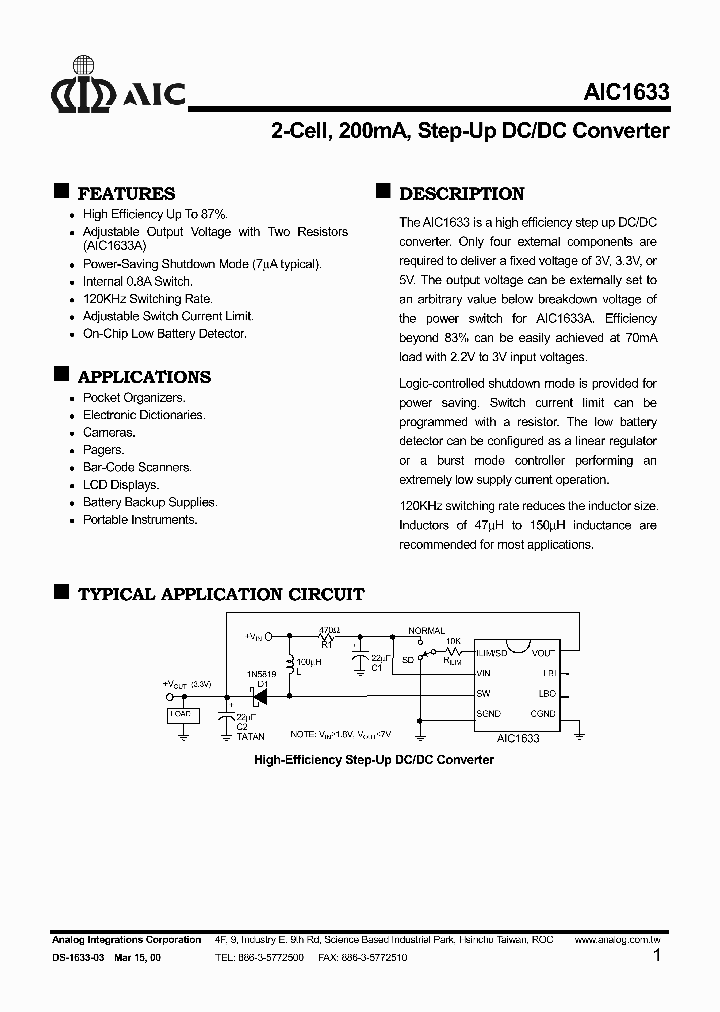 AIC1633_21471.PDF Datasheet