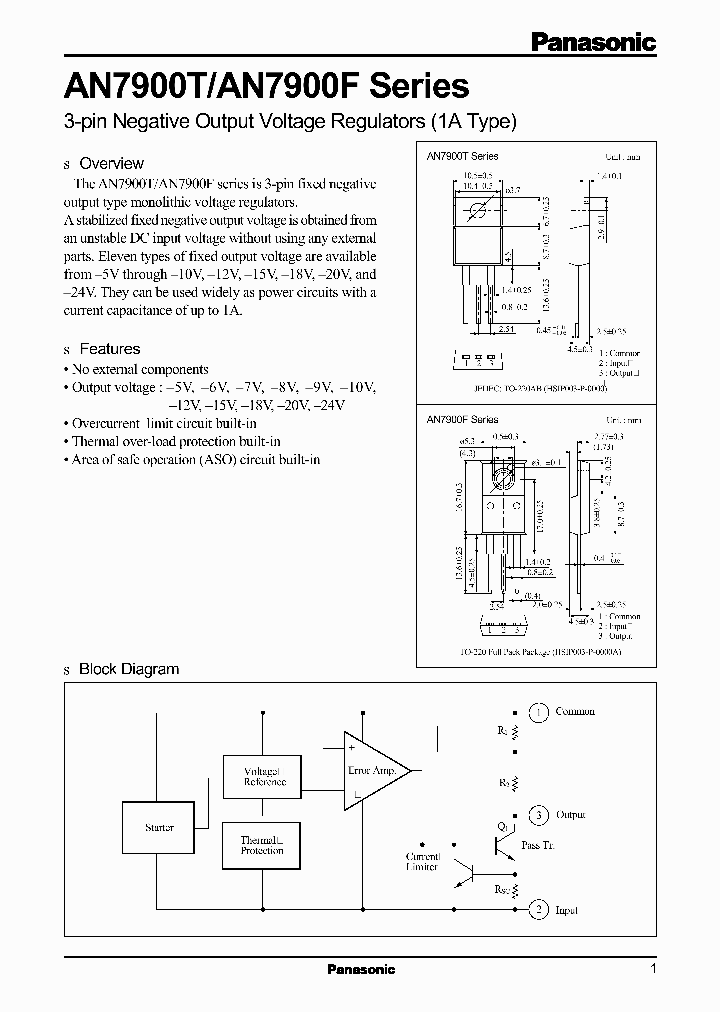 AN7908F_150988.PDF Datasheet Download --- IC-ON-LINE
