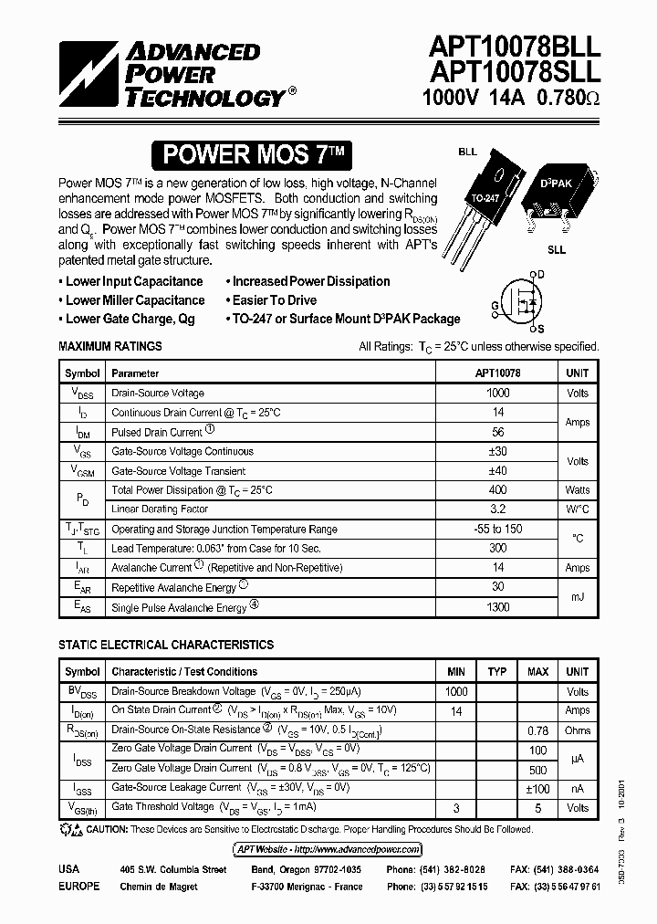 APT10078BLL_128146.PDF Datasheet