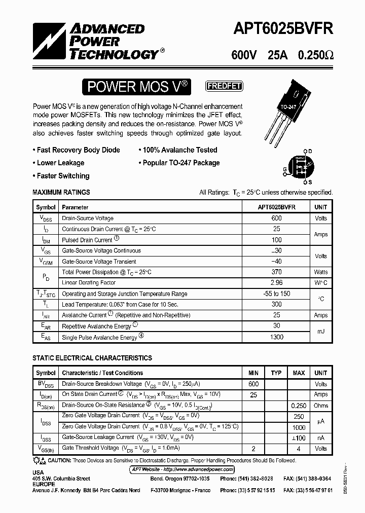 APT6025BVFR_73437.PDF Datasheet