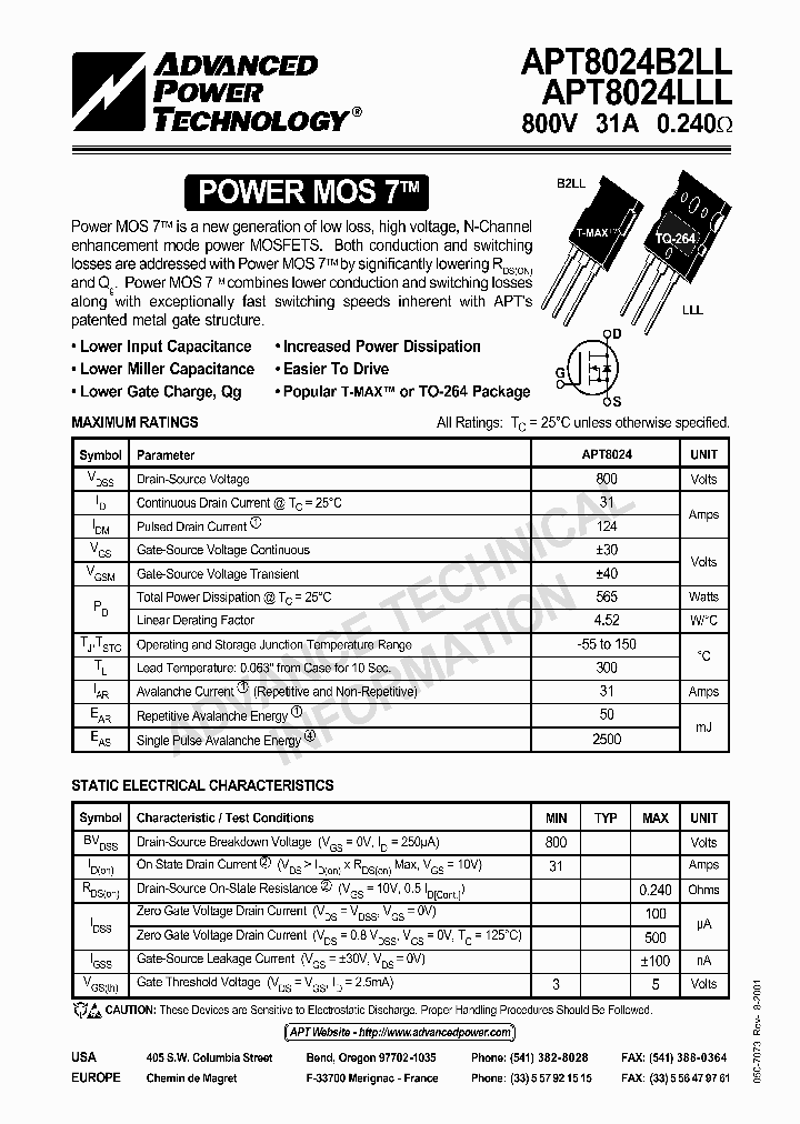 APT8024B2LL_42342.PDF Datasheet