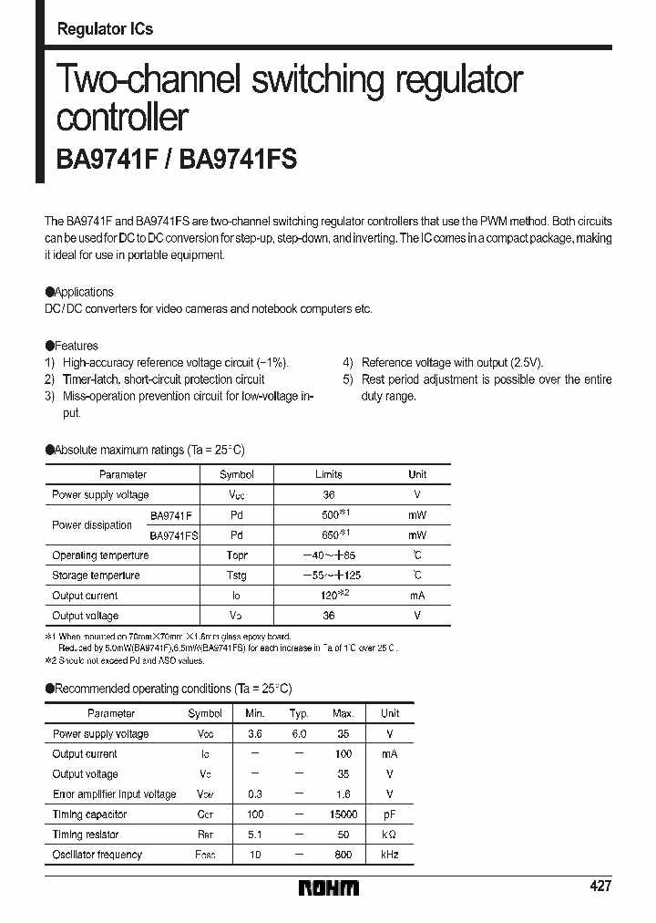BA9741F_6636.PDF Datasheet Download --- IC-ON-LINE