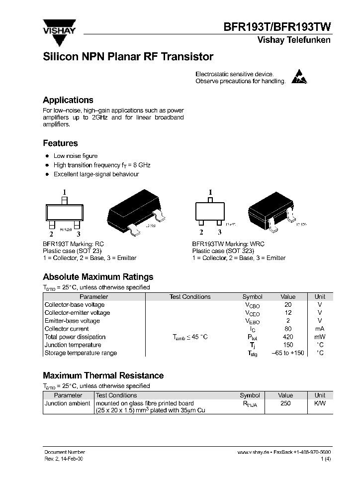 BFR193T_83977.PDF Datasheet