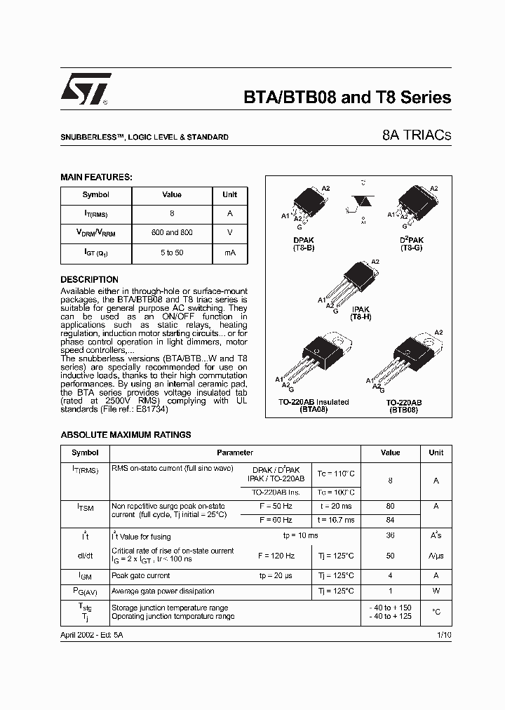 BTA08-600_72583.PDF Datasheet