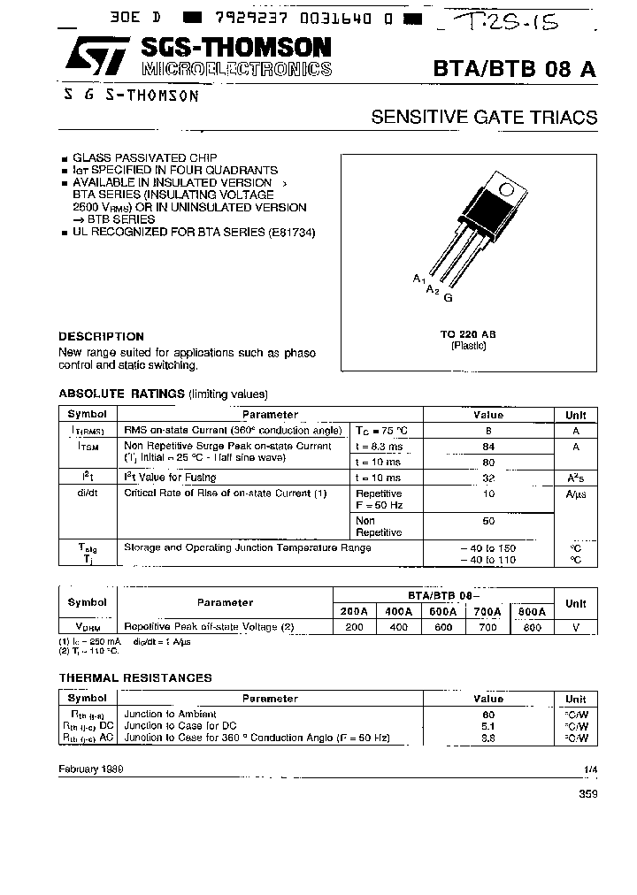 BTB08A_43735.PDF Datasheet