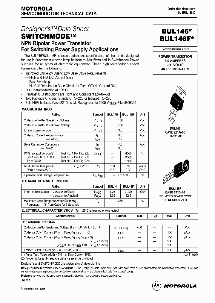 BUL146_59694.PDF Datasheet