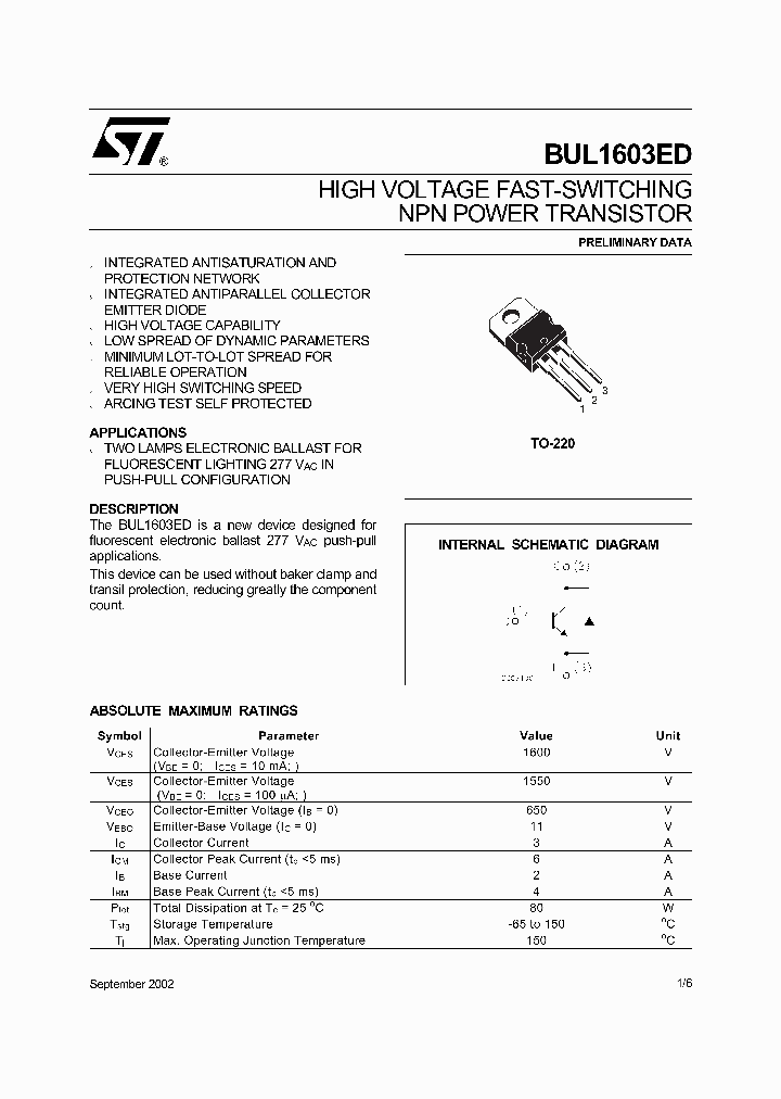 BUL1603ED_176691.PDF Datasheet