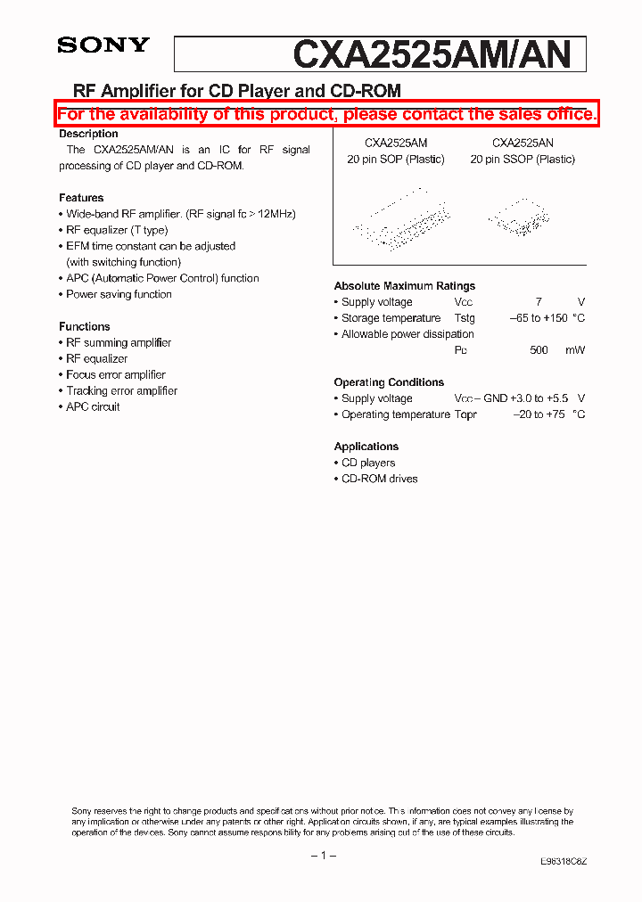 CXA2525AM_24154.PDF Datasheet