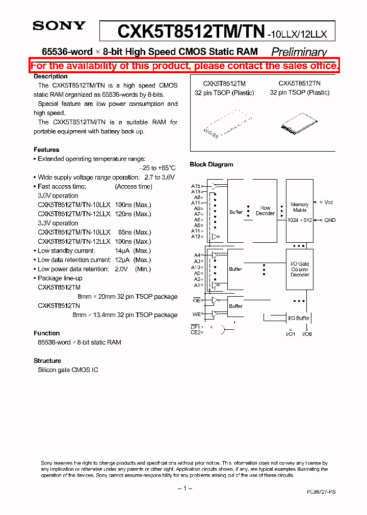 CXK5T8512TM_72395.PDF Datasheet