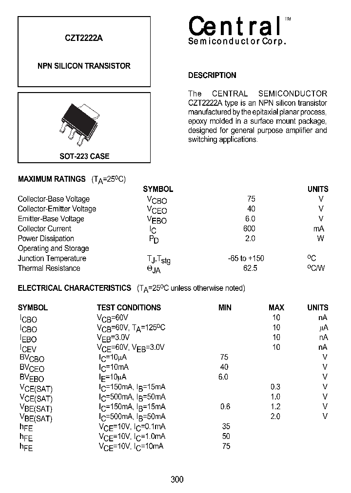 CZT2222_124628.PDF Datasheet