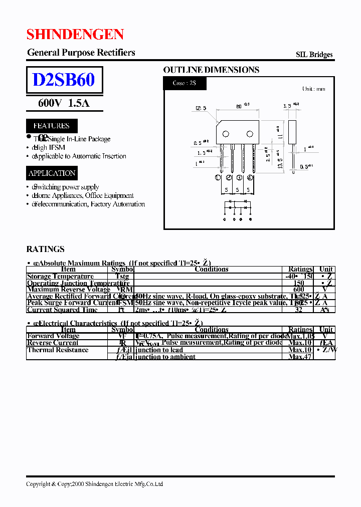 D2SB60_6862.PDF Datasheet Download --- IC-ON-LINE
