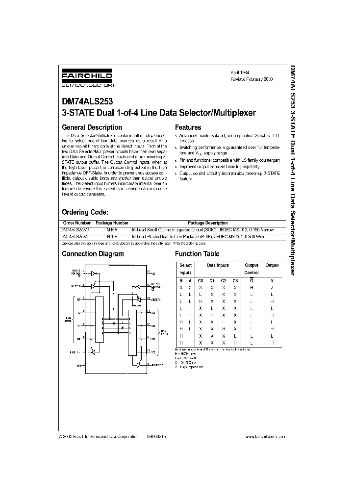 DM74ALS253_83784.PDF Datasheet Download --- IC-ON-LINE
