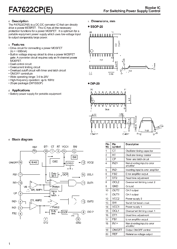 FA7622CP_129028.PDF Datasheet