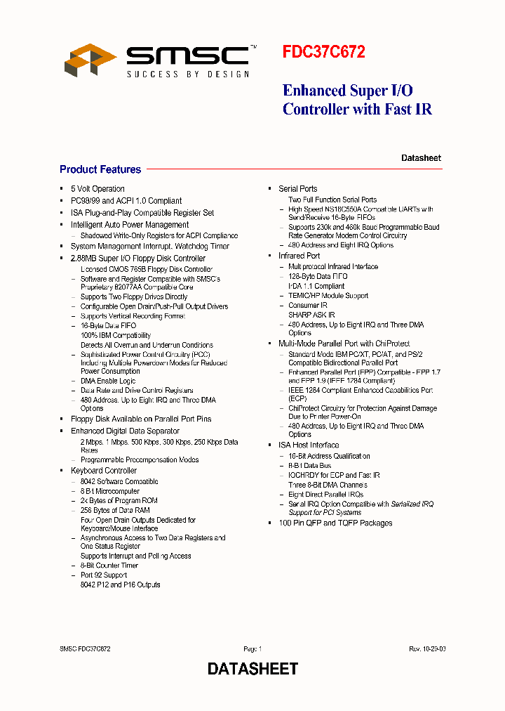 FDC37C672_105990.PDF Datasheet Download --- IC-ON-LINE