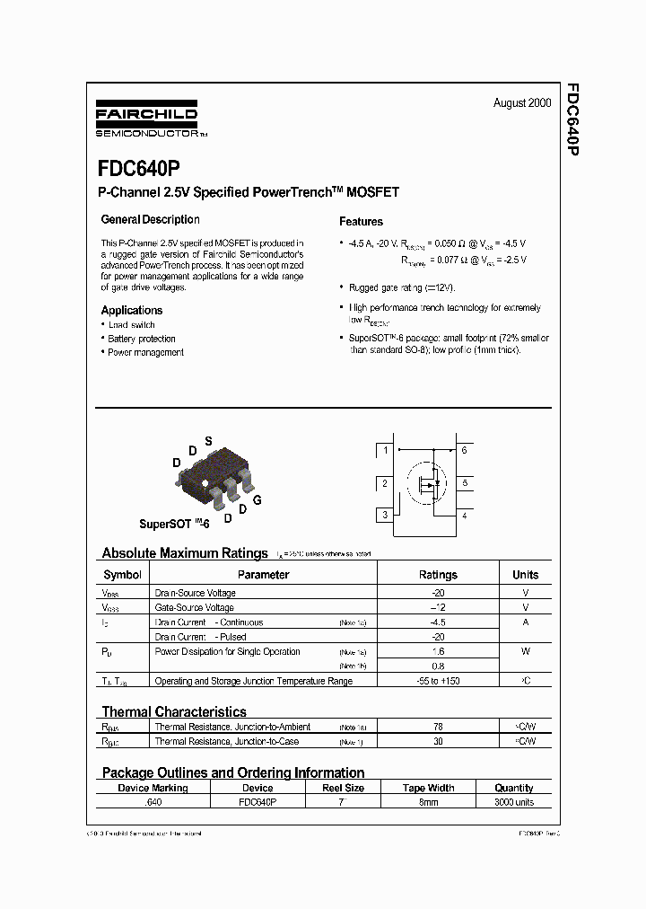 FDC640P_158843.PDF Datasheet