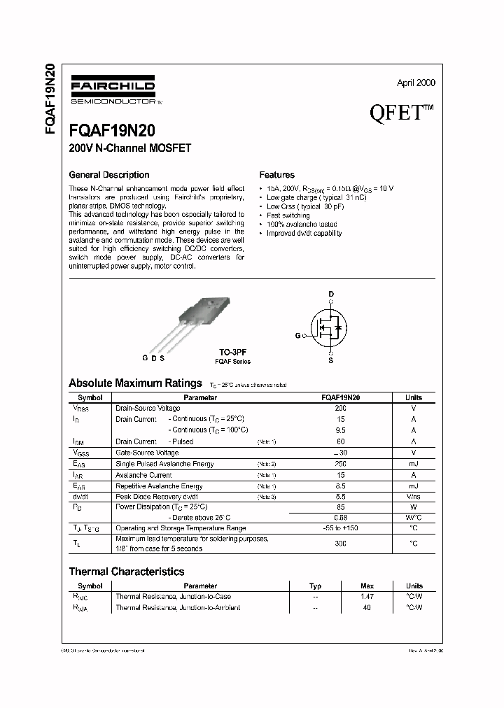 FQAF19N20_152941.PDF Datasheet