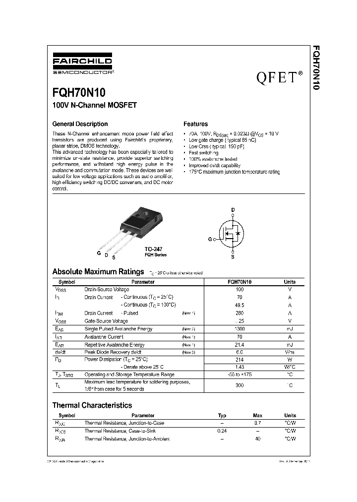 FQH70N10_175084.PDF Datasheet