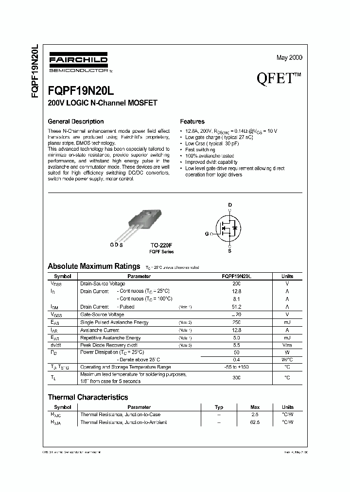 FQPF19N20L_152953.PDF Datasheet