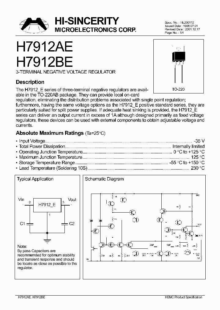 H7912AE_160675.PDF Datasheet Download --- IC-ON-LINE
