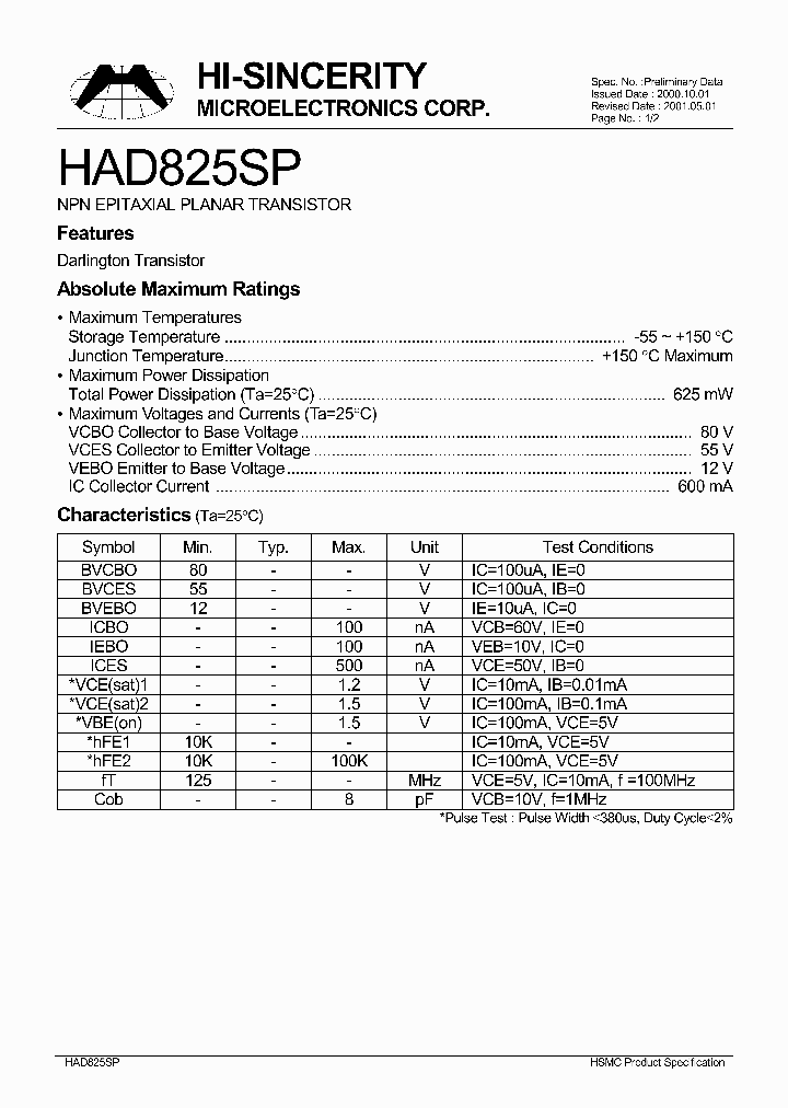 HAD825SP_156549.PDF Datasheet