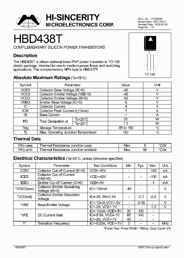 HBD438T_172935.PDF Datasheet