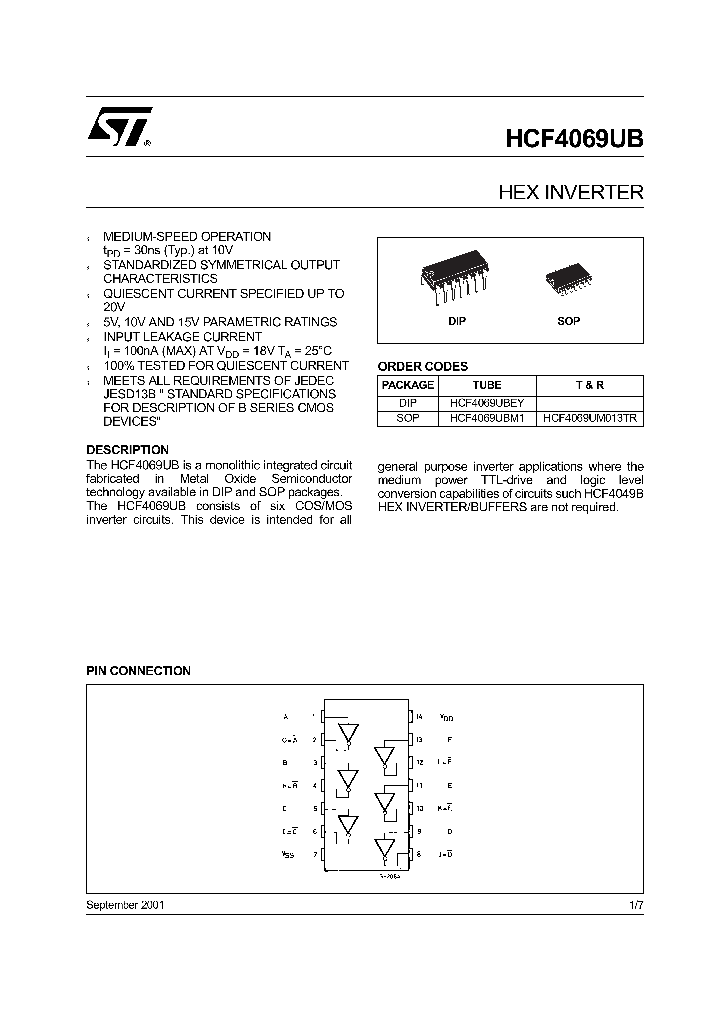 HCF4069UM013TR_81185.PDF Datasheet Download --- IC-ON-LINE