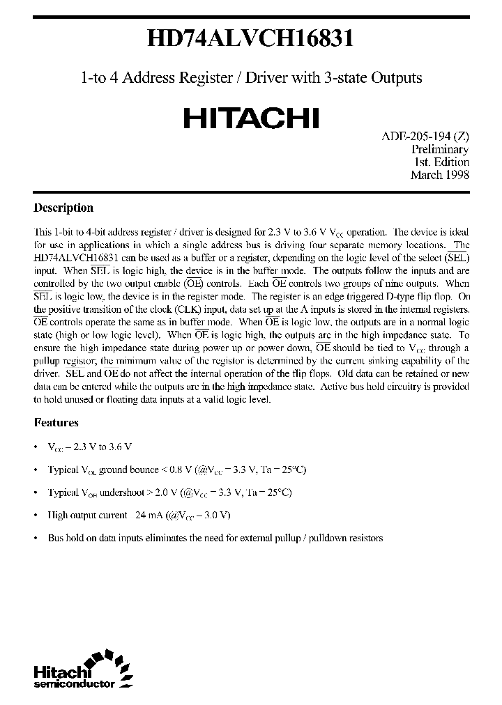 HD74ALVCH16831_25095.PDF Datasheet