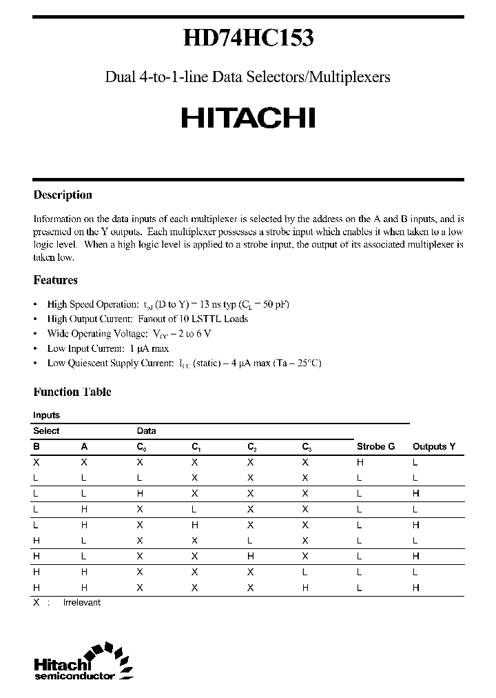 HD74HC153_18541.PDF Datasheet