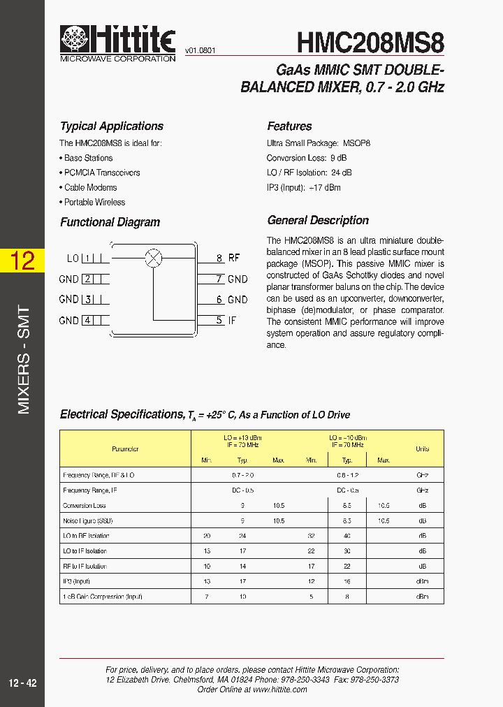 HMC208MS8_101910.PDF Datasheet