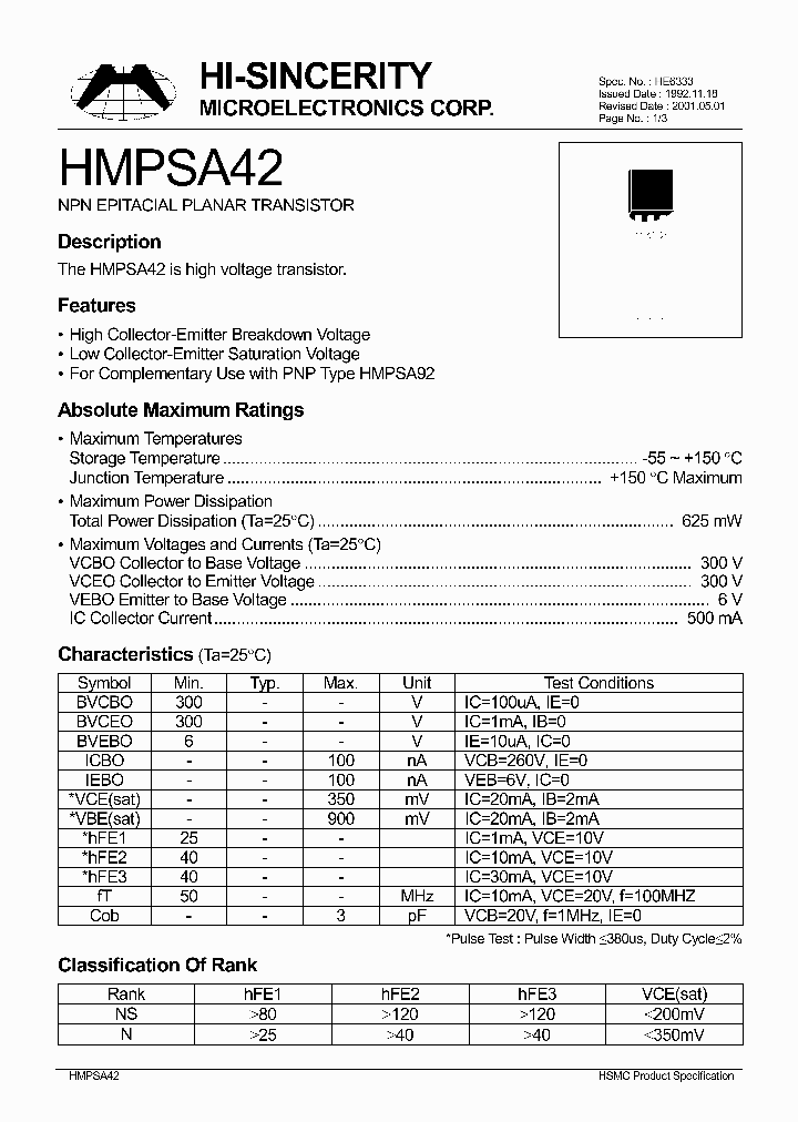 HMPSA42_77889.PDF Datasheet