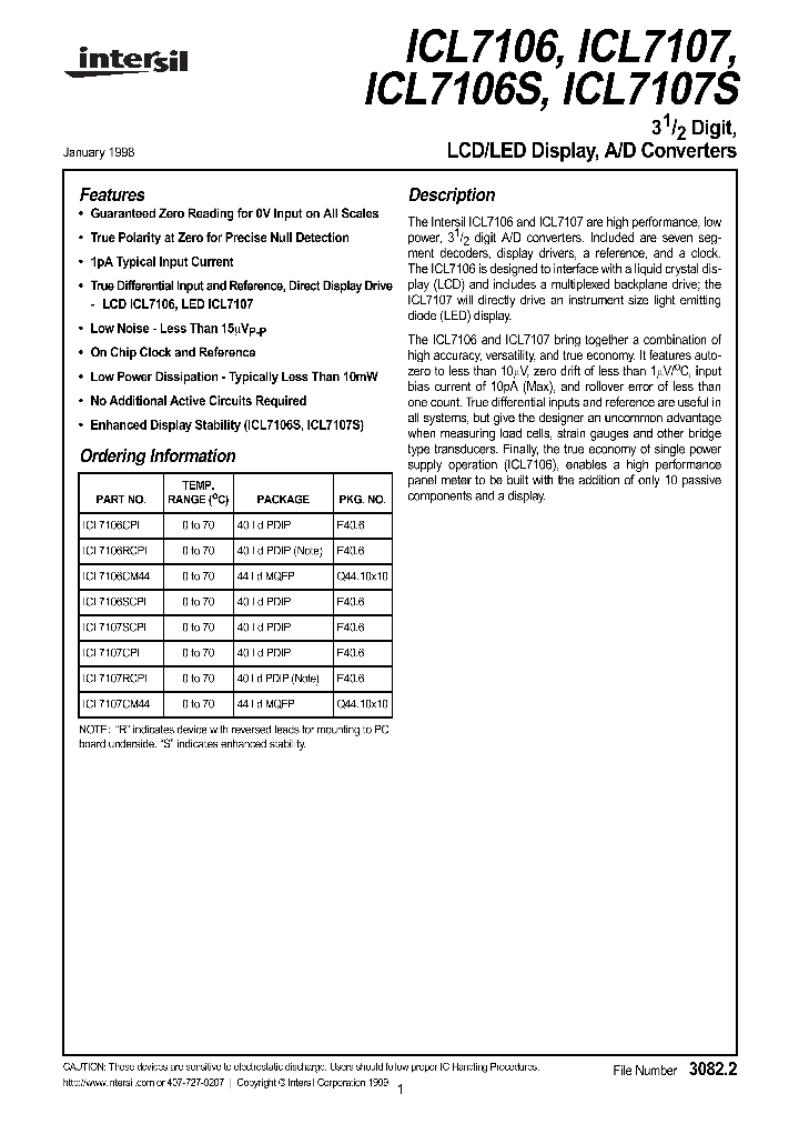 ICL7106_2420.PDF Datasheet Download --- IC-ON-LINE