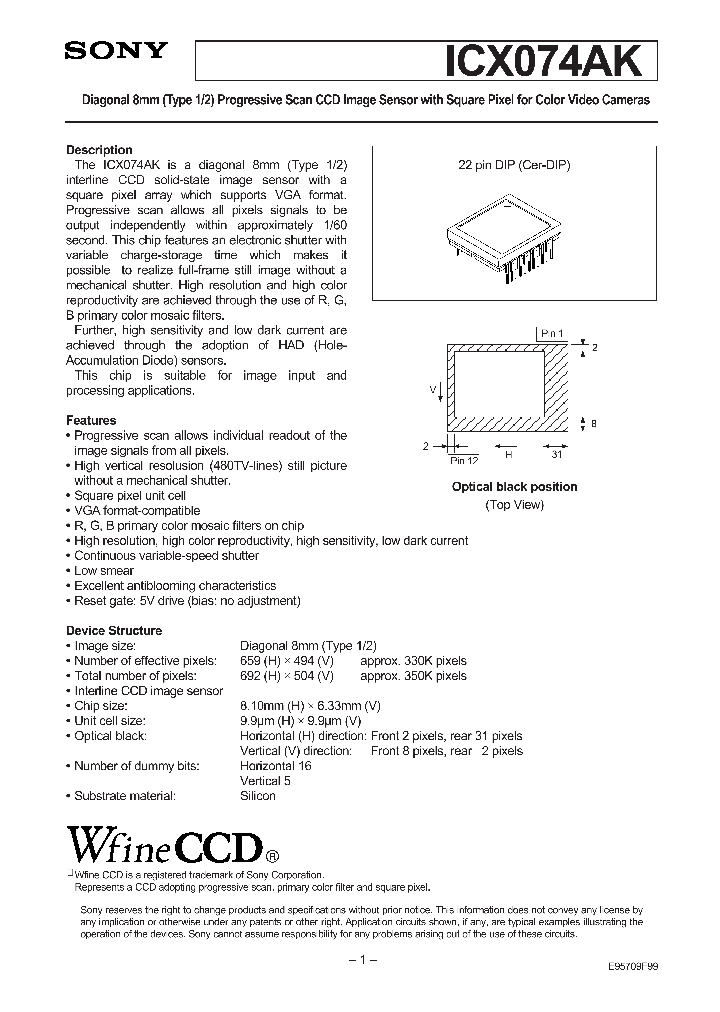 ICX074_41134.PDF Datasheet