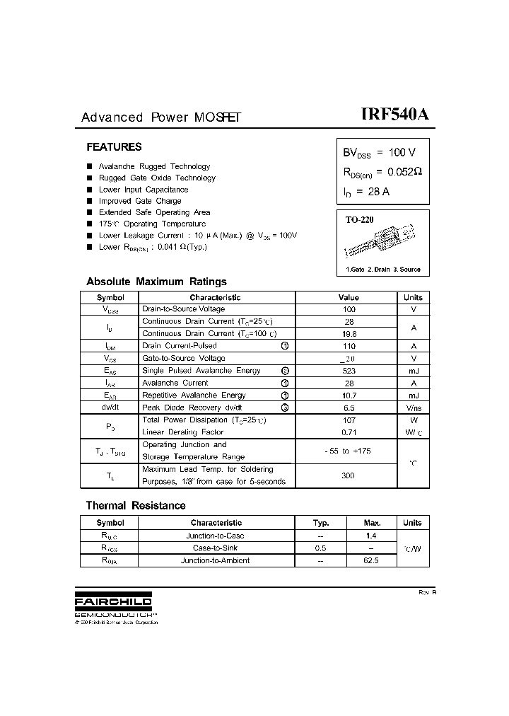 IRF540A_156484.PDF Datasheet