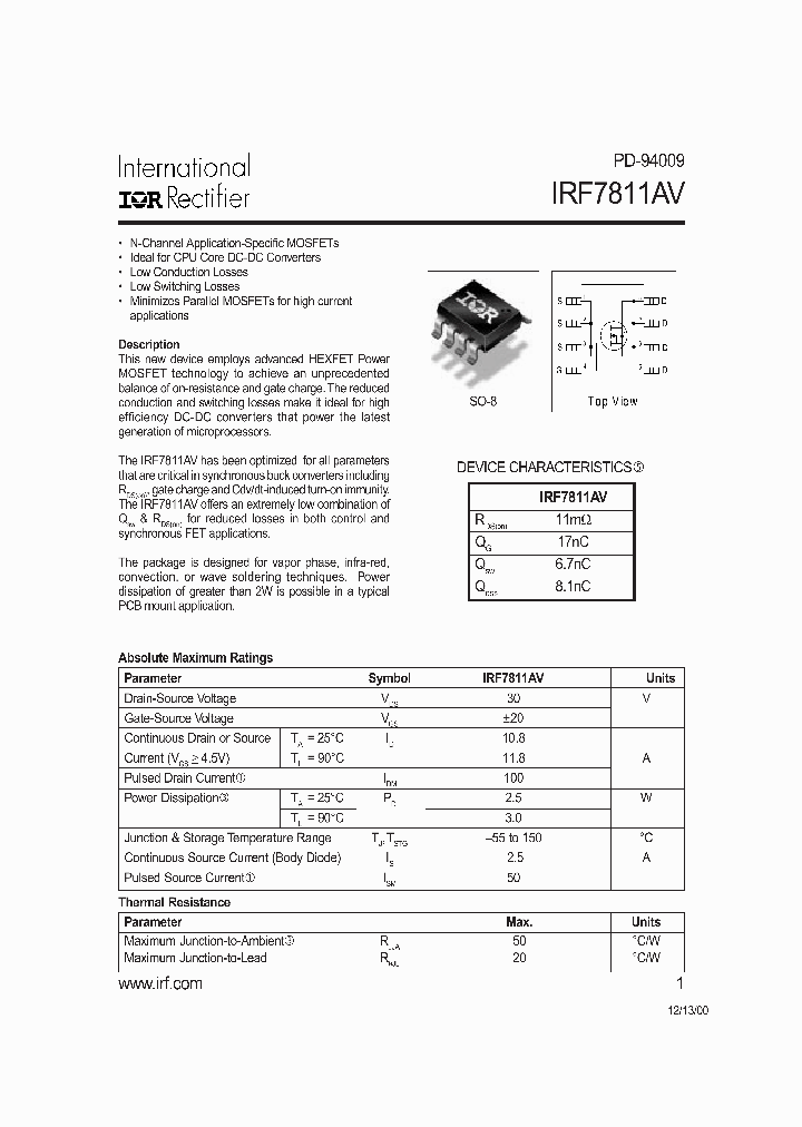 IRF7811AV_2169.PDF Datasheet